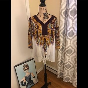 Peacock tunic style top